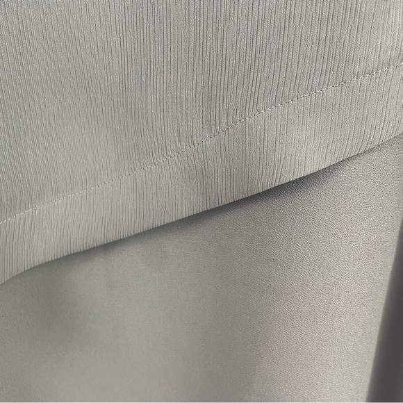 Soft Surroundings Mayfair Tunic Roll Tab Sleeve Sheer Asymmetric Hem Gray M - Picture 8 of 13